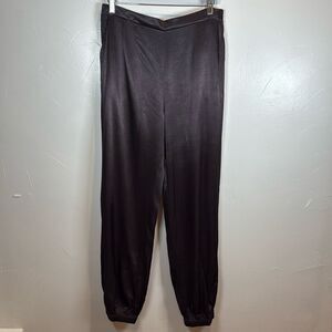 Nation LTD Camden Snap Cuff Satin Jogger Brown Pants Size Medium